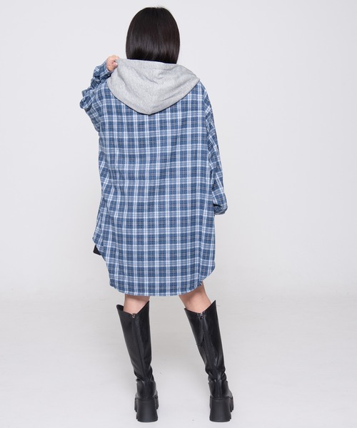 ★OY★S.L CHECK ZIPPER HOODIE SHIRTS - GREY★正規品/直送料込 OY/オーワイ』 S.L CHECK ZIPPER HOODIE SHIRTS/チェックジップ
