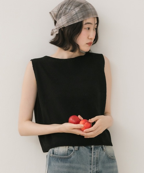 HEILIS（ヘイリス） タンクトップ ノースリーブ クロップド丈