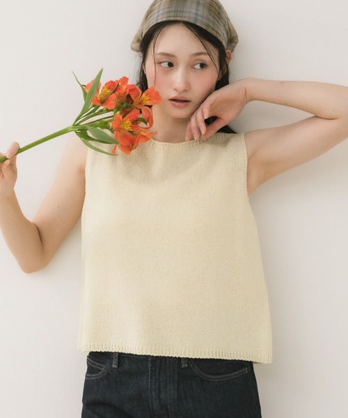 HEILIS（ヘイリス） タンクトップ ノースリーブ クロップド丈