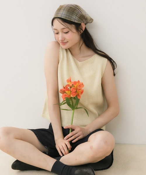 HEILIS（ヘイリス） タンクトップ ノースリーブ クロップド丈
