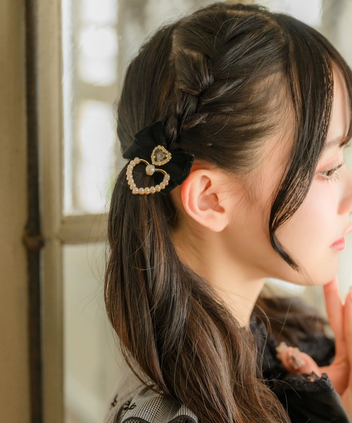 ヘアクリップ リボン　華やか　パールxc45er ヘアクリップ リボン 華やか パールxc45er （【楽天市場】【即日