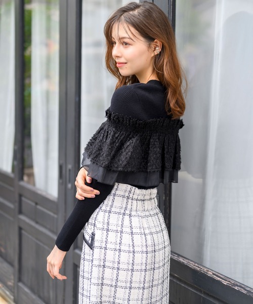 まいめろ•*¨misha&puffフリル付きマスタードショートスカート まいめろ•*¨misha&puffフリル付きマスタードショートスカート まいめろ•