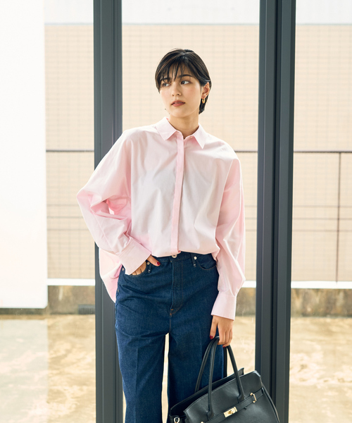 「Rouge vif」 長袖ブラウス フリー ダークネイビー レディース Rouge vif 「Rouge vif」 長袖ブラウス フリー ダークネイビー