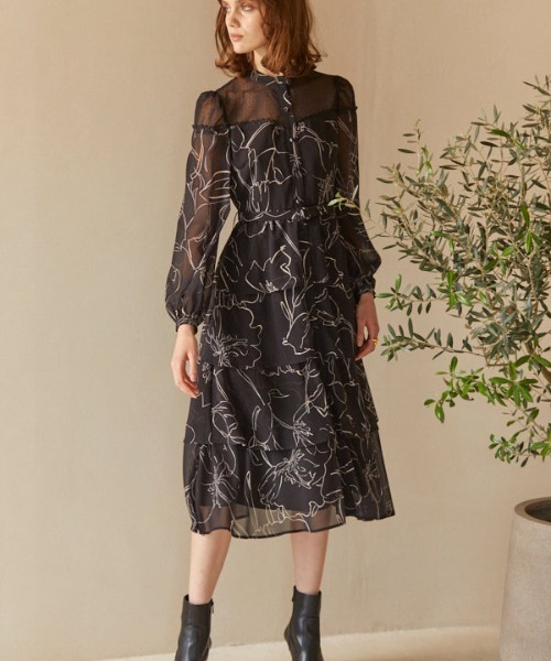 ERADIE（エラディエ） ワンピース Print ruffle tiered dress プリント  