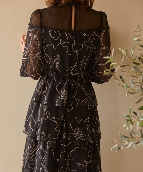 ERADIE（エラディエ） ワンピース Print ruffle tiered dress プリント  