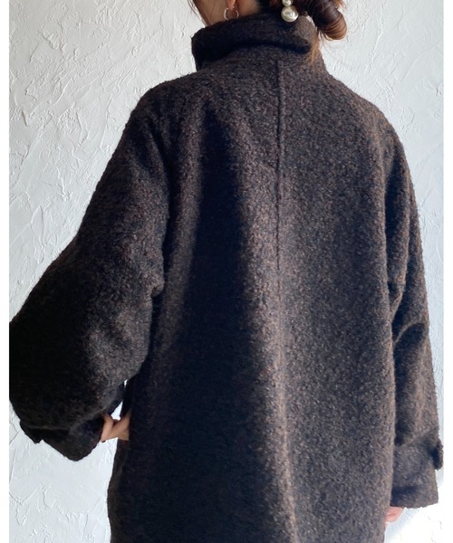 She's Closet フェイクウール2WAYショート丈スタンドカラーコート She's Closet ステンカラーコート コート フェイクウール