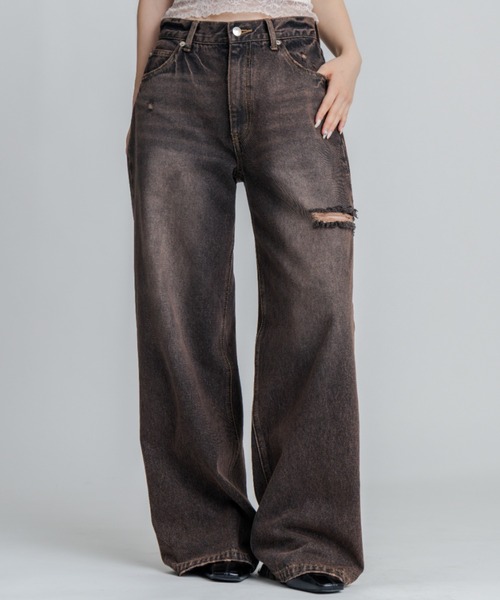 ワイドパンツ ジーンズ デニム デニムパンツ loose vintage like denim