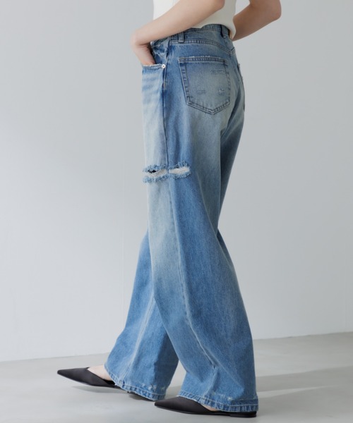 ワイドパンツ ジーンズ デニム デニムパンツ loose vintage like denim