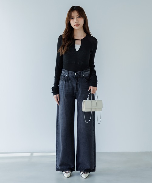 ワイドパンツ ジーンズ デニム デニムパンツ loose vintage like denim