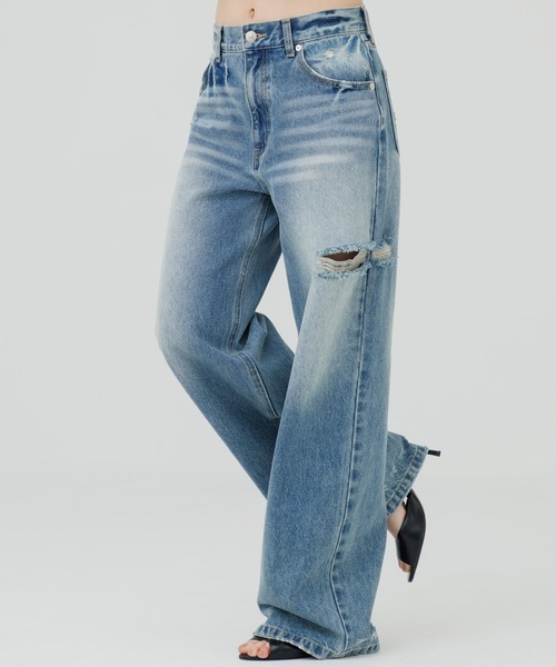 ワイドパンツ ジーンズ デニム デニムパンツ loose vintage like denim