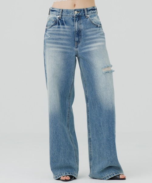ワイドパンツ ジーンズ デニム デニムパンツ loose vintage like denim