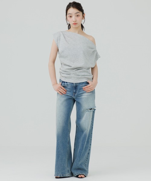 ワイドパンツ ジーンズ デニム デニムパンツ loose vintage like denim