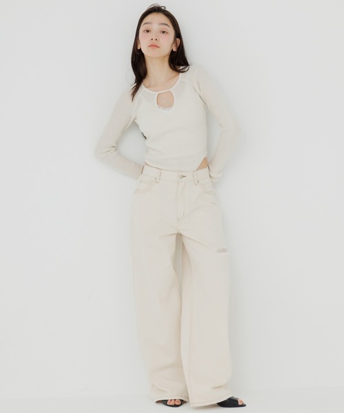 ワイドパンツ ジーンズ デニム デニムパンツ loose vintage like denim