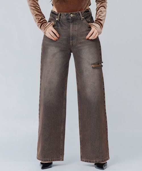 ワイドパンツ ジーンズ デニム デニムパンツ loose vintage like denim