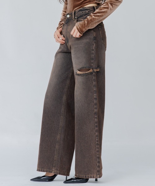 ワイドパンツ ジーンズ デニム デニムパンツ loose vintage like denim