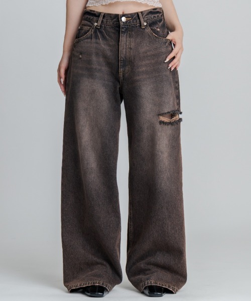 ワイドパンツ ジーンズ デニム デニムパンツ loose vintage like denim