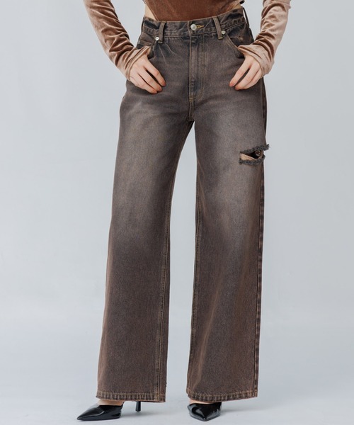 ワイドパンツ ジーンズ デニム デニムパンツ loose vintage like denim