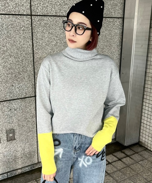 ニット セーター 「Narcissus」バイカラータートルニット レディース