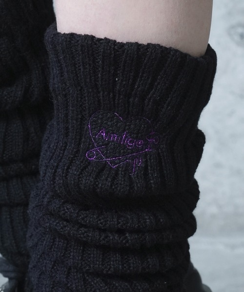 Amilige（アミリージュ） レッグウォーマー 刺繍入りロングレッグ