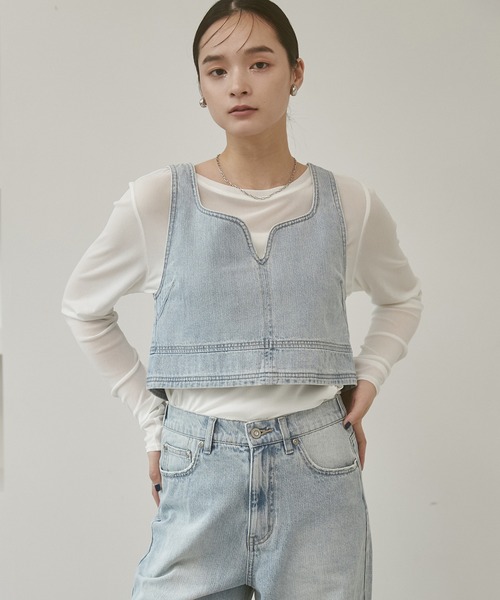 hunch（ハンチ） ベスト ジレ 「WEB限定/別注」スラブデニム ビスチェ