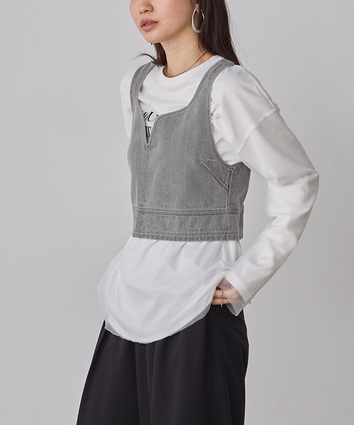 hunch（ハンチ） ベスト ジレ 「WEB限定/別注」スラブデニム ビスチェ