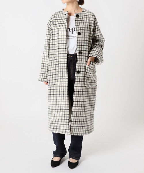 SLOBE IENA（スローブイエナ） ノーカラーコート 38 ブラック