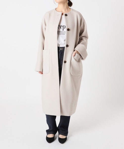 SLOBE IENA（スローブイエナ） ノーカラーコート 38 ブラック