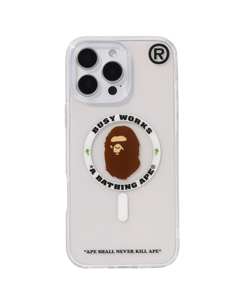 A BATHING APE スマホケース BAPE IPHONE 16 PRO MAX CLEAR CASE