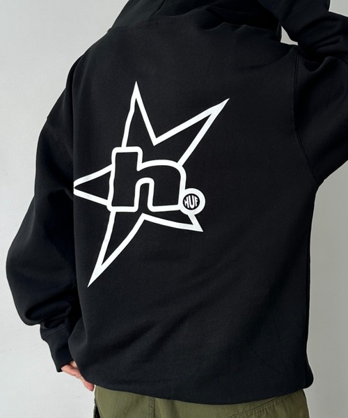 決*ー様 HUF ベージュ スター刺繍 パーカーセットアップ HUF（ハフ） パーカー /H STAR LOGO P/O HOODIE/スター ロゴ フーディ