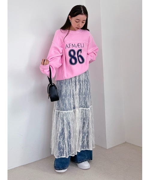 なずな　SNIDEL ナンバーロゴスウェット ナンバーロゴスウェット(Tシャツ・カットソー)｜トップス