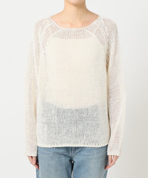 FRAMeWORK - FRAMeWORK LINEN CORD ニット ホワイト フレームワーク FRAMeWORK ≪≫LINEN CORD ニット （ホワイト