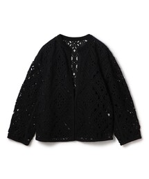 【Ballsey】モザイクモチーフエンブロイダリー ノーカラージャケット モザイクモチーフエンブロイダリー ノーカラージャケット