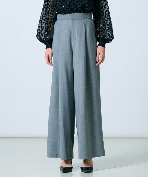 Sov. スラックス パンツ GREEN WOOLワイドパンツ レディース