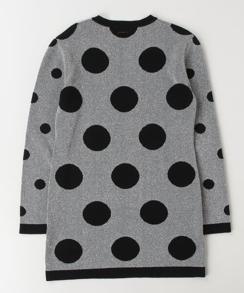 「MSGM」 「KIDS」ドット柄ニットワンピース - シルバー キッズ_画像2