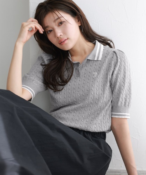 ニット セーター 「U.S.POLO ASSN.」配色デザインポロニット レディース