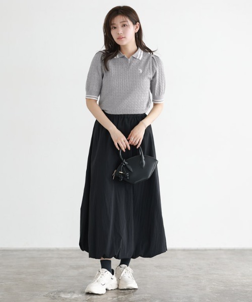 ニット セーター 「U.S.POLO ASSN.」配色デザインポロニット レディース