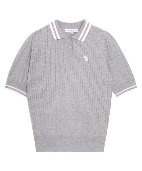 ニット セーター 「U.S.POLO ASSN.」配色デザインポロニット レディース