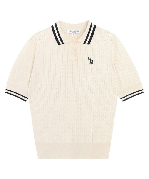 ニット セーター 「U.S.POLO ASSN.」配色デザインポロニット レディース