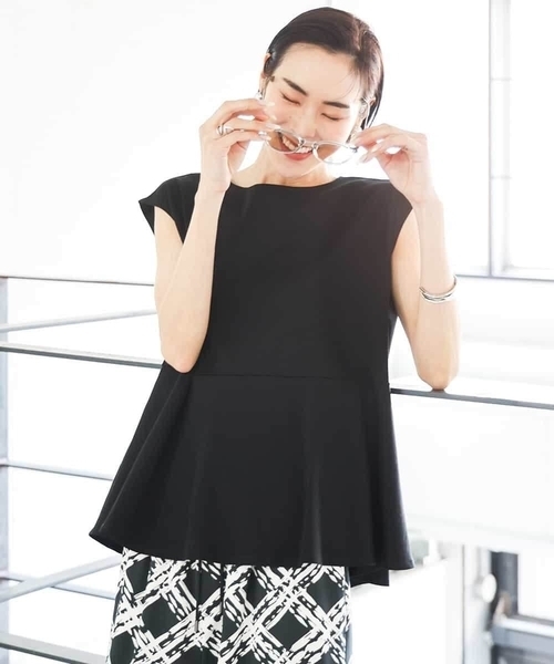 tシャツ 「WEB限定/接触冷感」フレンチスリーブペプラムカットソー レディース