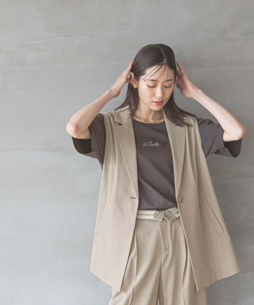 GLOBAL WORK ベスト ジレ お手入れラクラクSET UPジレ/290020