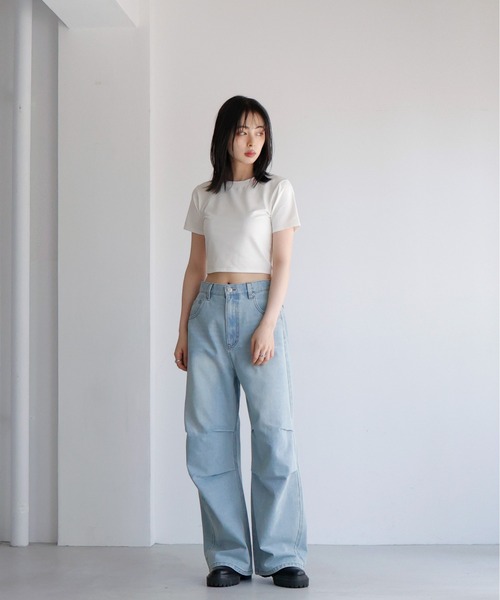 [LIAN] обработка Denim брюки MEDIUM оттенок голубого прочее женский 