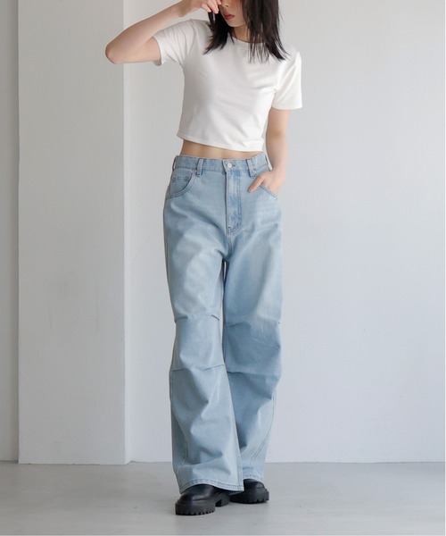 [LIAN] обработка Denim брюки MEDIUM оттенок голубого прочее женский 