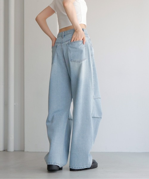 [LIAN] обработка Denim брюки MEDIUM оттенок голубого прочее женский 