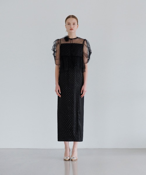 Leja（レジャ） ドレス 「LEJA」チュールフラワーモチーフドット