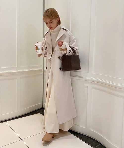 「one after another NICE CLAUP」 トレンチコート MEDIUM ベージュ レディース_画像2