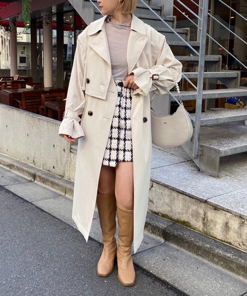「one after another NICE CLAUP」 トレンチコート MEDIUM ベージュ レディース_画像4