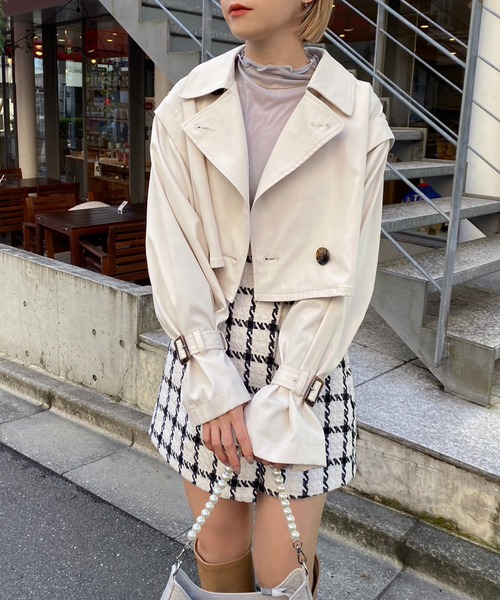 「one after another NICE CLAUP」 トレンチコート MEDIUM ベージュ レディース_画像5