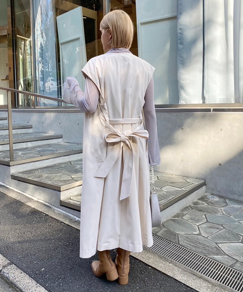 「one after another NICE CLAUP」 トレンチコート MEDIUM ベージュ レディース_画像7