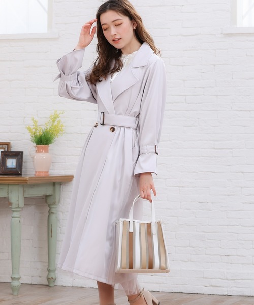 「ASTORIA ODIER」 トレンチコート SMALL ラベンダー レディース_画像9
