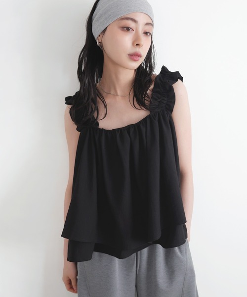 ギャザーフリルキャミ Summer Coordinate 】 1. one-piece : ギャザーフリルIライン